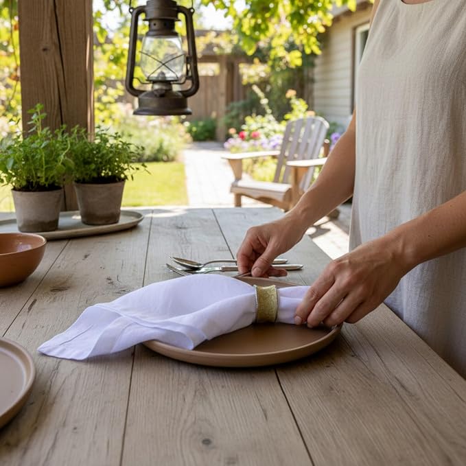Linen Napkins –100% French Flax – Stonewashed Pure Linen Cloth Napkins - Size 18 Inch x 18 Inch – Set of 4 (Pure White) - Image 7