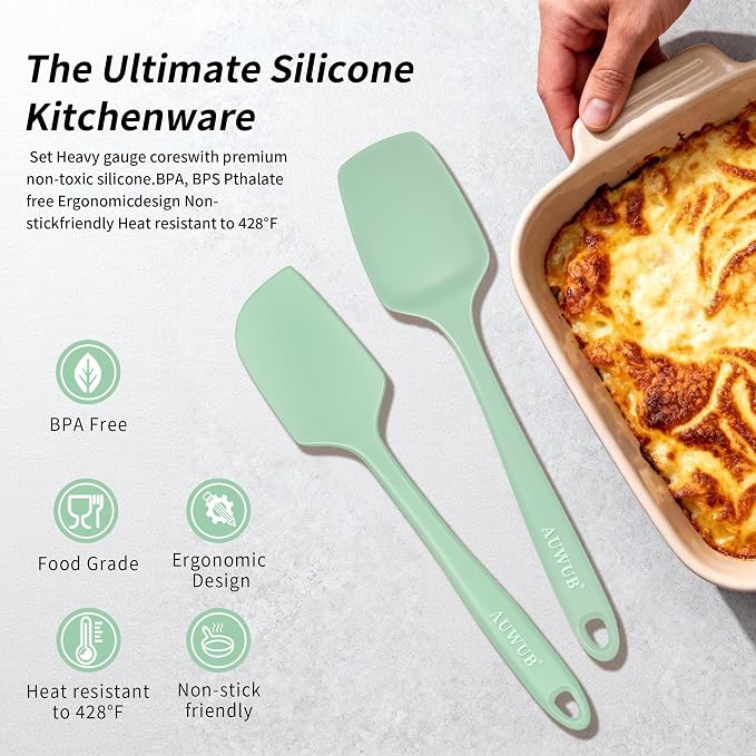 5PCS Silicone Kitchen Utensils Set, Heat Resistant Spatula Set | Cooking Tools Made of Food Grade BPA Free Silicone, Heat Resistant Design Protects Nonstick Cookware for Everyday Meals - Image 5