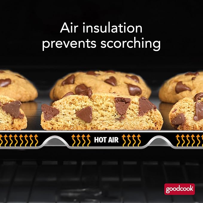GoodCook AirPerfect Nonstick Air Insulated Cookie Sheet, 14" x 12", No Burning, Gray (Pack of 6) - Image 11