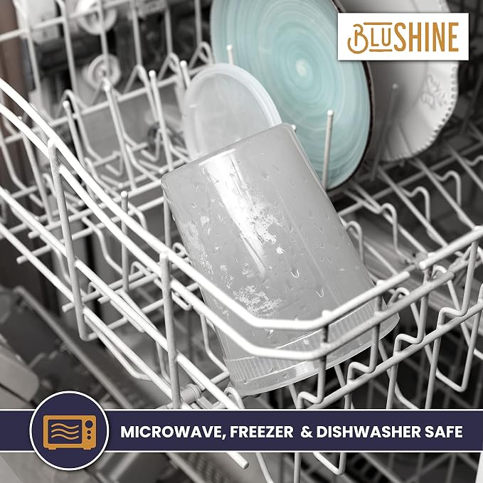 BluShine Deli Containers with Lids, Plastic Food Storage Containers | 32 oz, 24 sets Plastic Deli Food Storage Containers with Airtight Leak Proof Lids, Reusable, Microwave and Freezer Safe - Image 2