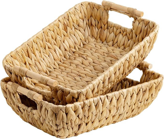 Storageworks Wicker Baskets For Organizing, Water Hyacinth Storage Baskets by StorageWorks