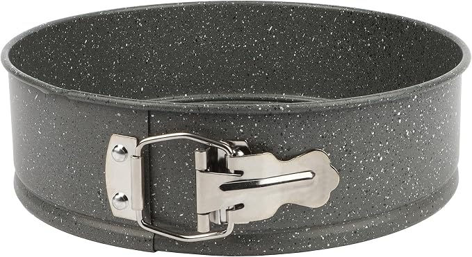 David Burke 9" Springform Pan – Carbon Steel Cheesecake Mold with Removable Bottom, Oven Safe, PFTE & PFOA Free – Gray Speckle - Image 2