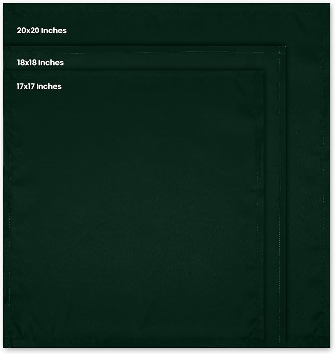 Utopia Home [12 Pack, Hunter Green] Cloth Napkins 20x20 in, 100% Polyester | Hemmed Edges, Washable and Reusable Ideal for Parties, Weddings and Dinners - Image 3