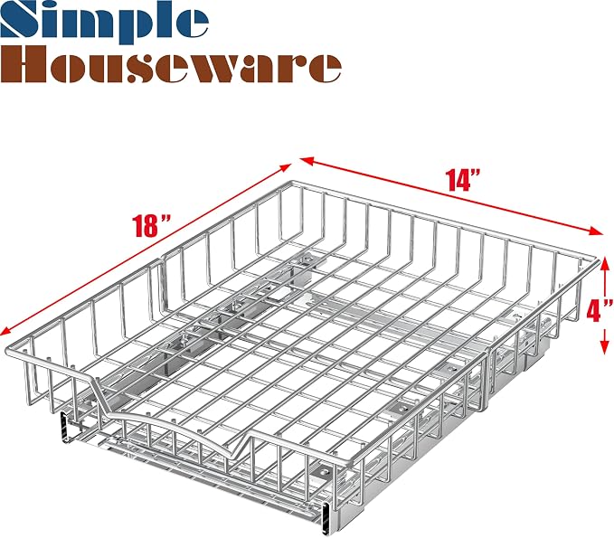 Simple Houseware Under Cabinet Pull Out Sliding Shelf Drawer, 18Dx14W | for Kitchen Organizer - Image 2