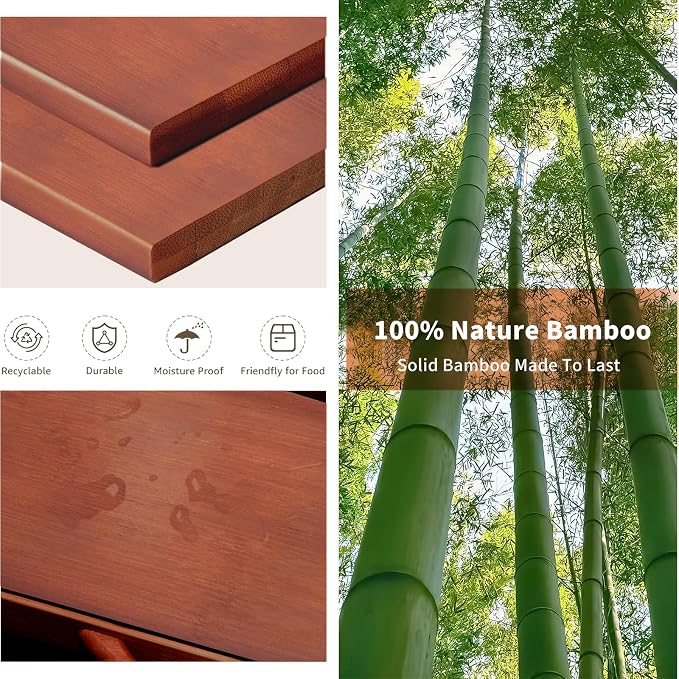 BAMBANG Bread Box for Kitchen Countertop, Extra Large Double Layer Bamboo Breadbox with Clear Window, Farmhouse Wooden Bread Storage Container for Homemade Bread, Knife & Cutting Board Holder, Brown - Image 7