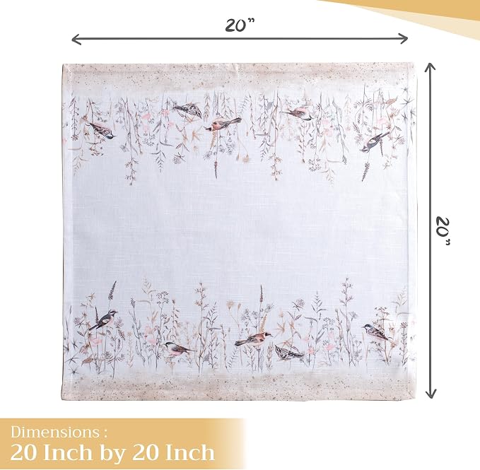 Maison d' Hermine Cloth Napkins Set of 4 Reusable 100% Cotton (20" x 20") | Everyday Square Napkins Cloth Washable Dinner Party Wedding Restaurant Hotel Kitchen Spring Summer - Meadow Florals - Brown - Image 4