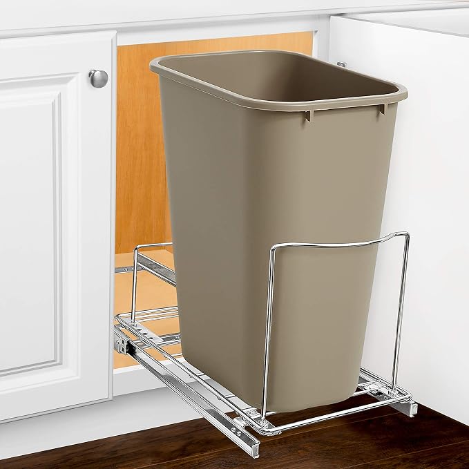 LYNK PROFESSIONAL® Pull-Out Trash Can Drawer – Sliding Organizer for Kitchen Cabinet or Under-Sink Use – Heavy Duty Storage Rack (Bin Not Included) by LYNKPROFESSIONAL