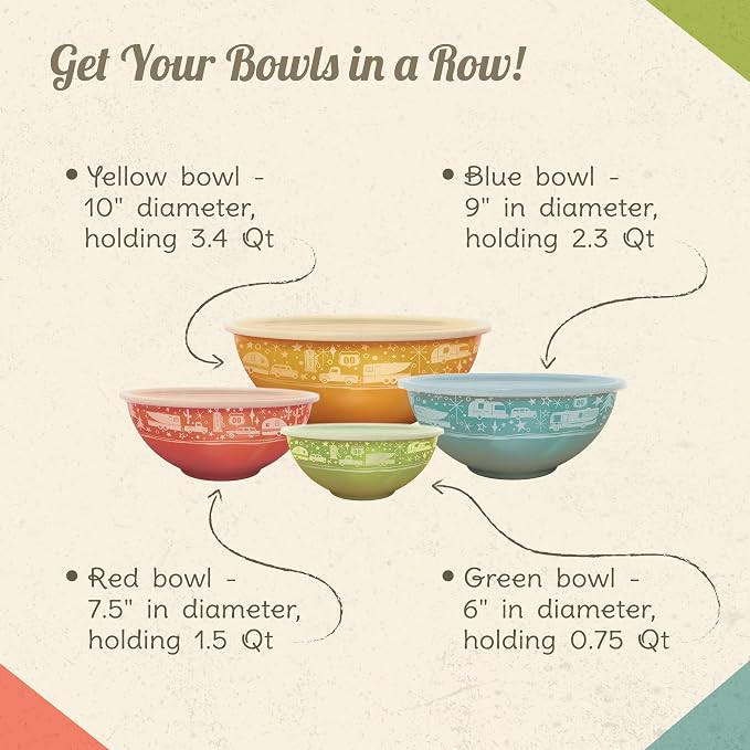 Melamine Bowls with Lids - 4 BPA Free Nesting Bowls with (New and Imporved) Lids Set for Indoor & Outdoor Dining - Sturdy, Lightweight, & Top Shelf Dishwasher Suitable Camping Bowl Set - Image 3