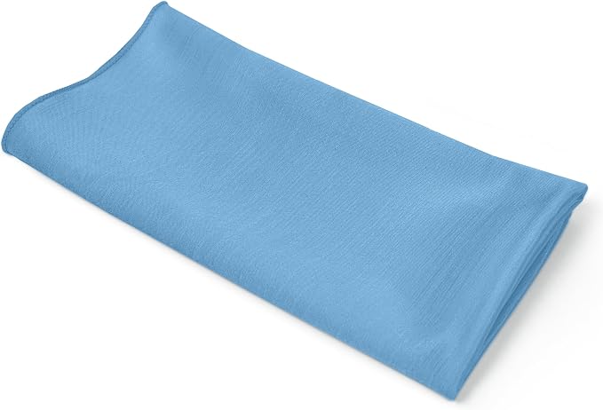 17x17-Inch Shantung Cloth Napkins, Light Blue, Set of 12 | Bulk Case of 1 Dozen, Satin, Square, 100% Polyester Fabric, Reversible, Faux Dupioni Silk Reverse Side, Machine Washable - Image 9
