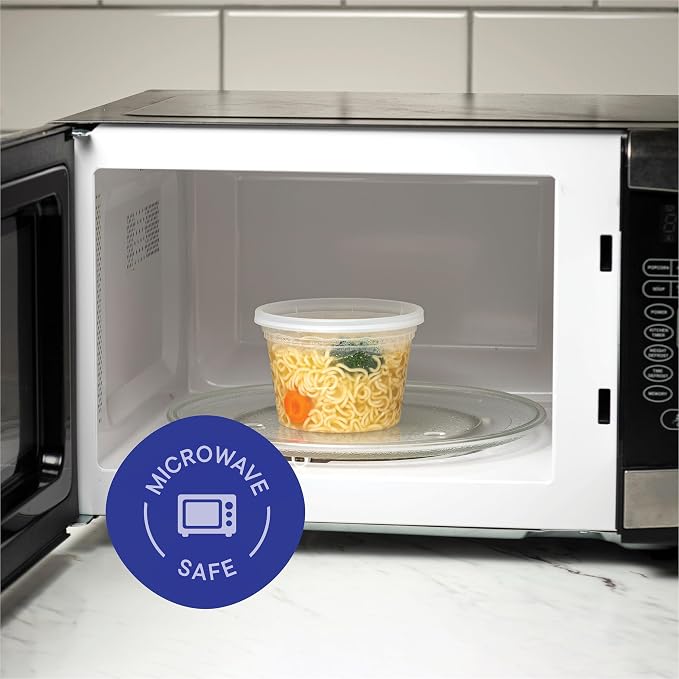 Stack Man [240 Sets - 16 oz.] Clear Plastic Deli Food Storage Containers with Airtight Lids - Soup Containers - Bulk Pack - 240/Case Brand - Image 4