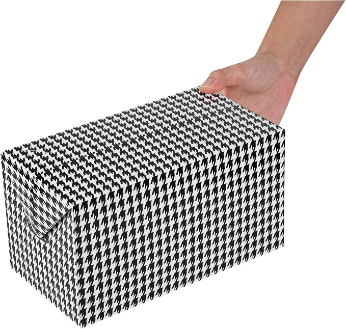 Restaurantware Bio Tek 80 Ounce To Go Boxes 400 Rectangle Take Out Food Containers - Fast Top Closure Disposable Black Houndstooth Paper Carry Out Containers For Burgers Or Fried Chicken - Image 6