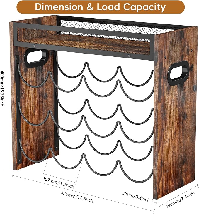 KLM 3-Tier Wine Bottle Display Rack, Holds 12 Bottles. | For Home Kitchen, Bar, Restaurant, Party & Cabinet Wine Storage. - Image 3