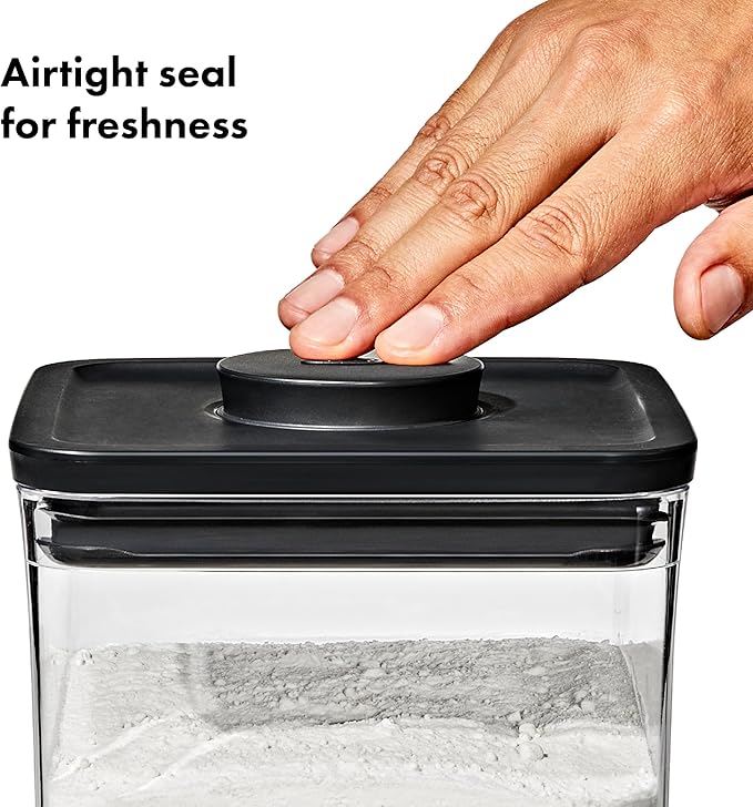 OXO Good Grips POP Container — Big Square Short — 2.8 Qt / 2.6 L — Matte Black, Organization and Storage Solution - Image 3