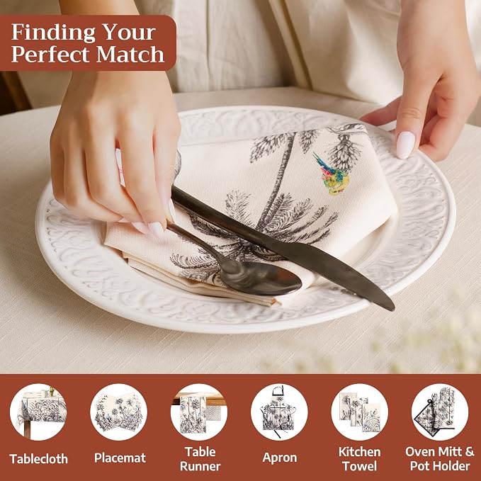 Maison d' Hermine Cloth Napkins Set of 4 Reusable 100% Cotton (20" x 20") | Everyday Square Napkins Cloth Washable Dinner Wedding Restaurant Hotel Kitchen Thanksgiving Christmas - Amazonia - Image 4