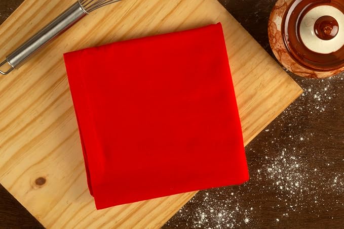 100% Cotton Flour Sack Towels – 12 Pack, 27x27 Inches, Red, Lint-Free, Pre-Washed, Hemmed Edges – Reusable Kitchen Towels for Cleaning, Embroidery, Printing & Crafts - Red - Image 3