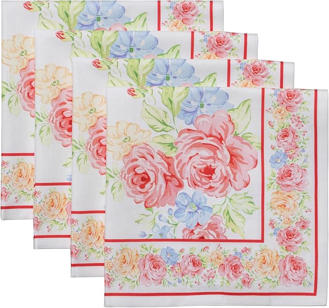 Maison d' Hermine Cloth Napkins Set of 4 Reusable 100% Cotton (20" x 20") | Everyday Square Napkins Cloth Washable Dinner Party Wedding Restaurant Hotel Kitchen Spring Summer - Vintage Floral by MaisondHermine