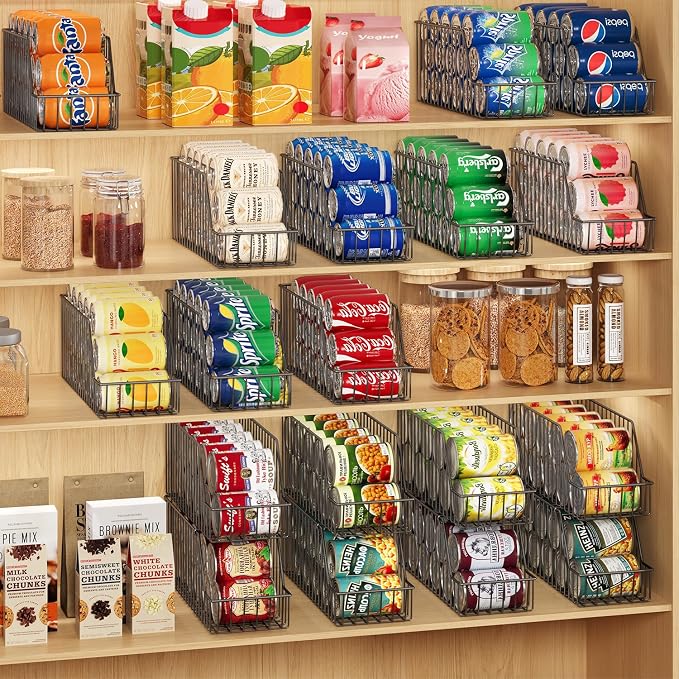 4-Tier Stackable Can Rack Organizer for Kitchen Pantry,Max Can Storage Holder,Durable Can Dispenser & Canned Goods Organizer for Fridge,Hold More 44 Cans, for Various Ounces of Canned Food Soda Drinks - Image 9