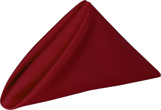 17x17-Inch Polyester Cloth Napkins, Cherry Red, Set of 120 | Bulk Case of 10 Dozen, Dinner Napkins, Square, Serged Edges, Machine Washable, Wrinkle-Resistant, Flame-Resistant by UltimateTextile