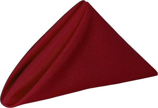 17x17-Inch Polyester Cloth Napkins, Cherry Red, Set of 24 | Bulk Case of 2 Dozen, Dinner Napkins, Square, Serged Edges, Machine Washable, Wrinkle-Resistant, Flame-Resistant by UltimateTextile