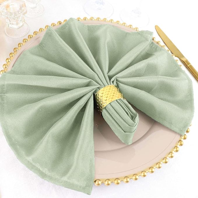 Efavormart Premium Cloth Napkins Set of 5, 20x20 Inch Sage Green Seamless Dinner Napkins, Washable Linen Table Napkin Cloth with Hemmed Edges for Weddings, Party and Banquet - Image 9