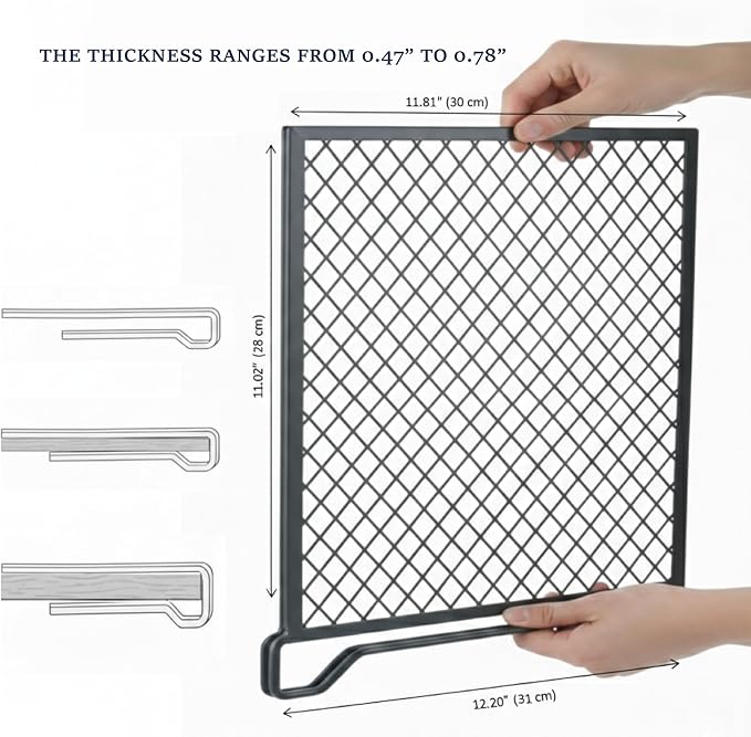Nexu 6-Pack Metal Mesh Shelf Dividers for Closet Organization, Ultra-Stable Under-Shelf Hook Closet Dividers, Heavy Duty Purse, Handbag & Bag Organizer for Shelving, Clothes, Bedroom, Grey - Image 3