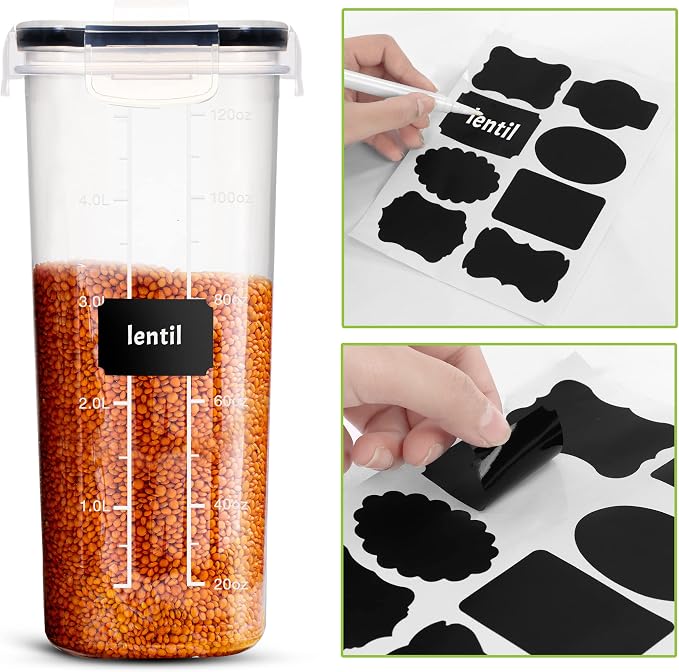 Utopia Kitchen Cereal Containers Storage Set with Lids, 3 Pack, 4L, Clear | Airtight Food Storage Containers with Lids, BPA-Free Cereal Dispensers for Pantry Organization and Storage - Image 5