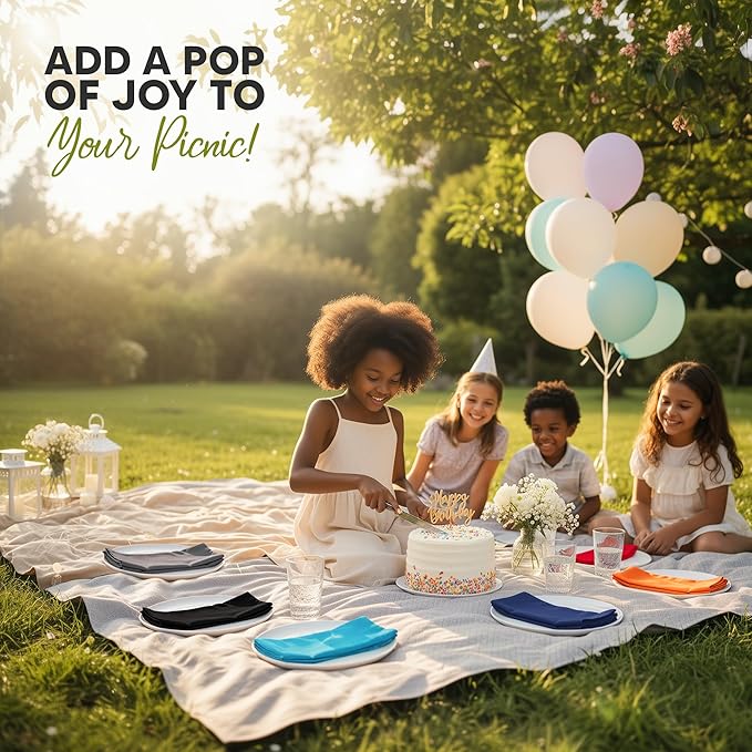 Utopia Kitchen Cotton Blend Multi Color Cloth Napkins [12 Pack, 18x18 Inch] | Absorbent Washable and Reusable for Dinner, Restaurant, Lunch, Wedding and Hotel - Image 4