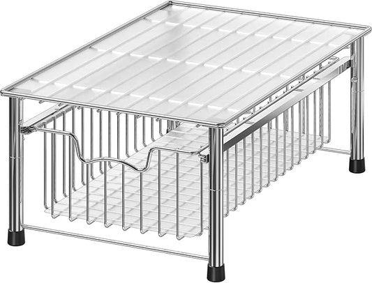 Simple Houseware Stackable Basket Drawer, Chrome by SimpleHouseware
