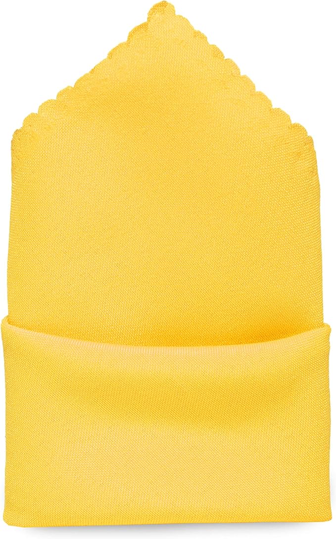 Pack of 12 Polyester Napkins 17 x 17 Inch Square with Scalloped Edge, Plain Washable Reusable Dining Table Cloth Napkin for Wedding Party Banquet Home Restaurant Bistro Decoration - Yellow Gold - Image 4