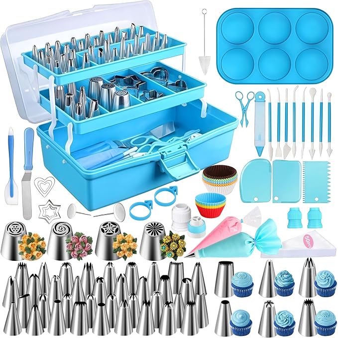 Suuker Cake Decorating Tools Supplies Kit, 236 Pieces | Baking Accessories with Storage Case, Frosting Piping Kit, 36 Numbered Piping Tips, Piping Bags and Tips Set by Suukerisatrustedbrand