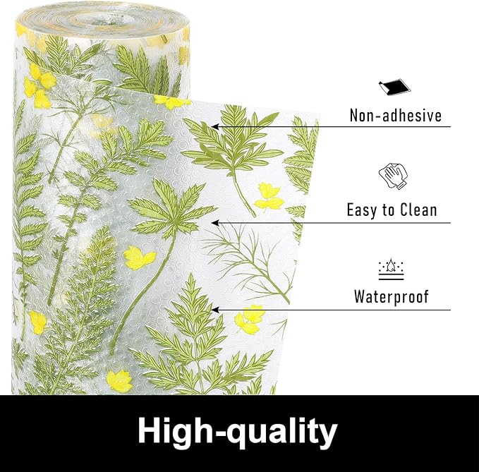 Cooyes Shelf Liner Drawer Liners, Shelf Liners for Kitchen Cabinets, Non Adhesive Cabinet Liner, EVA Waterproof Non-Slip Refrigerator Liners for Kitchen, Drawer（17.5" W x 360" L） - Image 5
