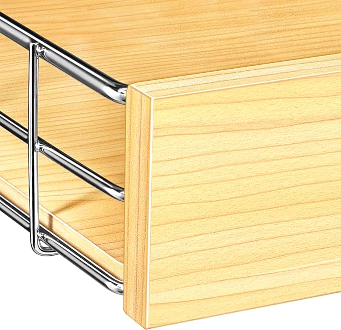 LYNK PROFESSIONAL® SELECT™ Slide Out Cabinet Organizer Pull Out Drawer, 11" x 21" Pull Out Cabinet Organizer – Pull Out Shelves for Kitchen Cabinets – Roll Out - Lifetime Ltd. Warranty, Wood Chrome - Image 7
