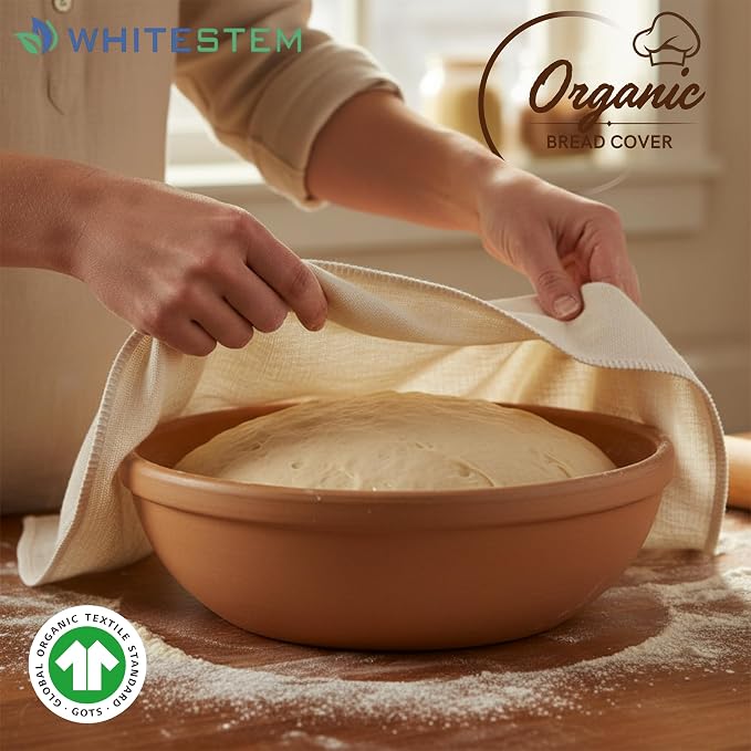 Flour Sack Towels for Bread Dough Proofing – Unbleached, Thick Organic Cotton Baking Cloth for Baguettes, Ciabatta, Pastry – Reusable, 28"x28", 6-Pack - Image 2