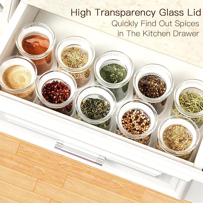ZENS 10oz Glass Jars with Airtight Lid, 4 Pack Glass Kitchen Canisters Set for Spice, Loose Tea, Small Clear Glass Storage Jars with Labels for Herbs, Sugar | Borosilicate Clear Glass Canisters Set for Spice, Small Tea Jars for loose Tea with Labels fo... - Image 7