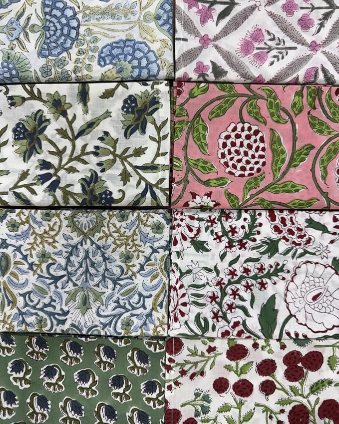 Assorted Hand Block Print 100% Cotton Napkins 18" x 18" (Set of 100) Reuseable Kitchen Napkins Cloth Decor Dinner Party Wedding Cocktail Gift for Spring, Easter, Summer - Image 5