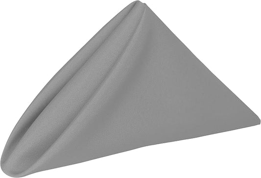 17x17-Inch Polyester Cloth Napkins, Silver, Set of 120 | Bulk Case of 10 Dozen, Dinner Napkins, Square, Serged Edges, Machine Washable, Wrinkle-Resistant, Flame-Resistant by UltimateTextile