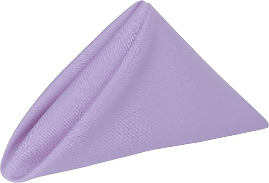 17x17-Inch Square Polyester Cloth Napkins, Lilac Set of 12 | Bulk Case of 1 Dozen, Dinner Napkins, Serged Edges, Machine Washable, Wrinkle-Resistant, Flame-Resistant, Purple by UltimateTextile