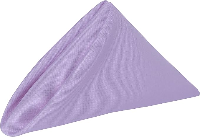 20x20-Inch Square Polyester Cloth Napkins, Lilac Set of 12 by UltimateTextile