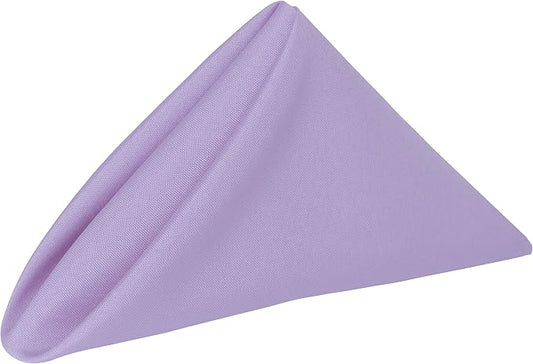 17x17-Inch Square Polyester Cloth Napkins, Lilac Set of 24 | Bulk Case of 2 Dozen, Dinner Napkins, Serged Edges, Machine Washable, Wrinkle-Resistant, Flame-Resistant, Purple by UltimateTextile
