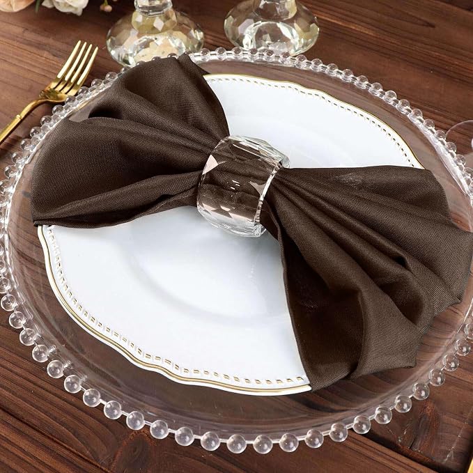 Efavormart Premium Cloth Napkins Set of 5, 20x20 Inch Chocolate Seamless Dinner Napkins, Washable Linen Table Napkin Cloth with Hemmed Edges for Weddings, Party and Banquet - Image 8