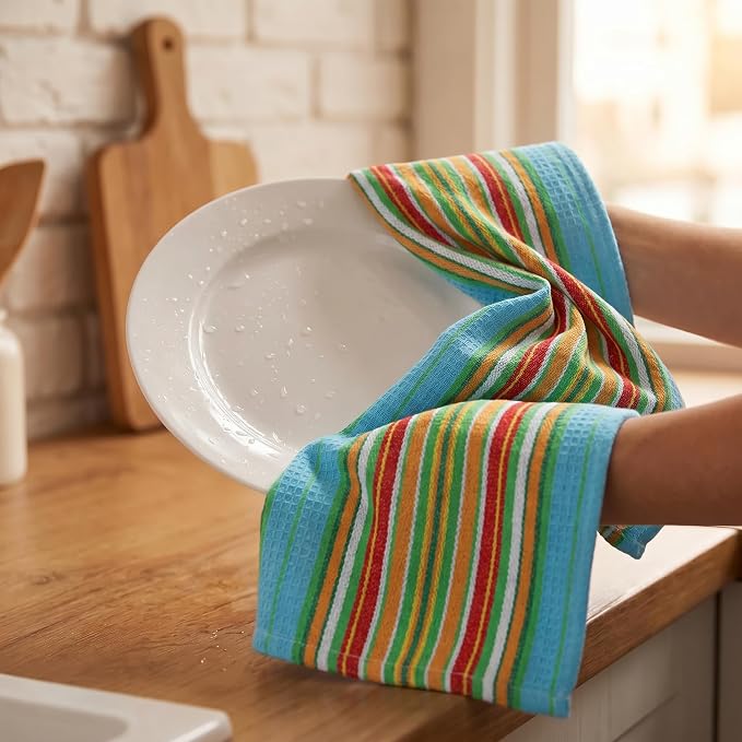 Urban Villa Kitchen Towels Cotton Dish Towels 20”x30” (Set of 6) Azure - Image 7