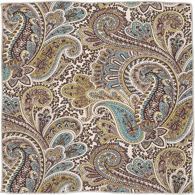 Cloth Napkins 100% Cotton Fabric Linen Napkins 18" x 18" Dinner Table Decor, Party Ideas, Brown, Turquoise Blue Fabric, Use with Tablecloth for Table Settings, Tablescapes Set 12 - Image 7