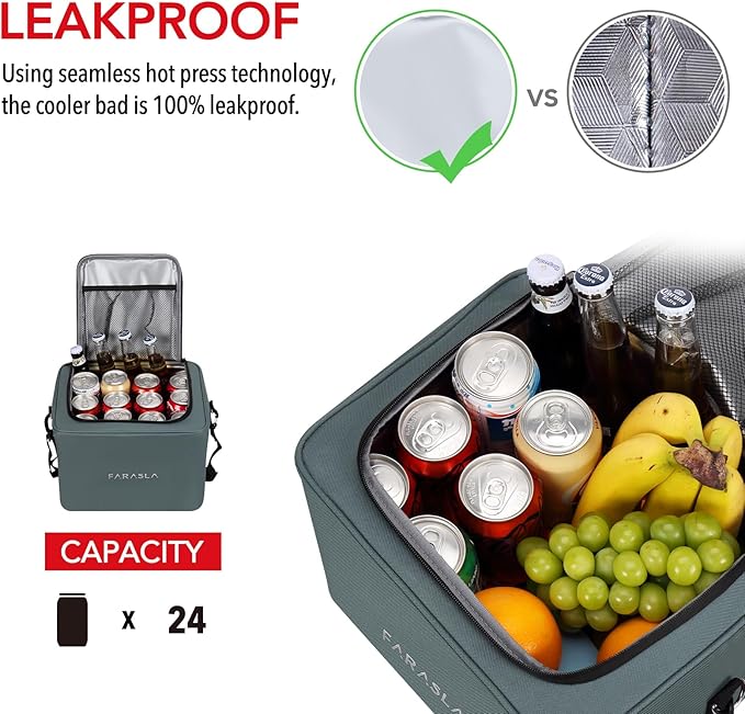 Waterproof Trunk Organizer with Insulated Leakproof Cooler Bag, Foldable Cover, Adjustable Securing Straps (4-in-1 w/Cooler, Gray) | Collapsible Storage, Foldable Cover, Removable Leakproof Cooler, Adjustable Securing Straps, Fits SUVs and Trucks - Image 3