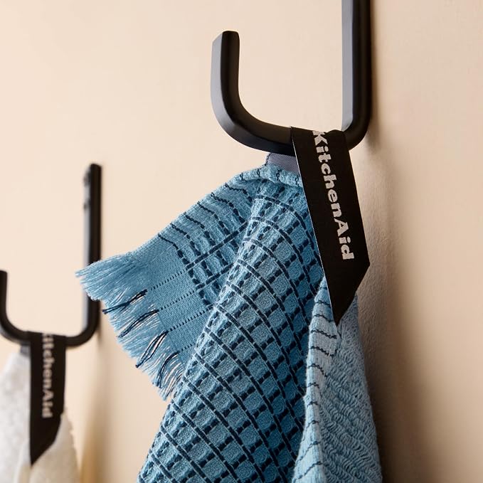 KitchenAid Gourmet Series Gridlines Kitchen Towels 3-Pack Set, 100% Cotton Absorbent, Blue Velvet, 18"x28" - Image 3