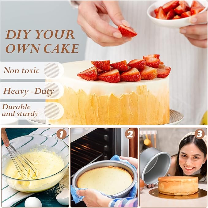 Gerrii 18 Pcs 4 Inch Cake Pans Nonstick Aluminum Small Round Cake Baking Pans Molds for Cheese, Pizza, Quiche, Home Party Baking Supplies, Leakproof and Easy Release - Image 5