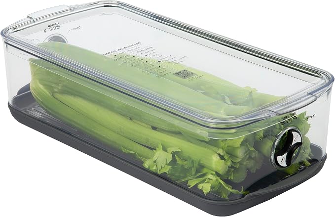 Progressive ProKeeper Stackable Produce ProKeeper Storage Container with Stay-Fresh Vent System (PKS-917 (5.7qt Long Produce)) - Image 3
