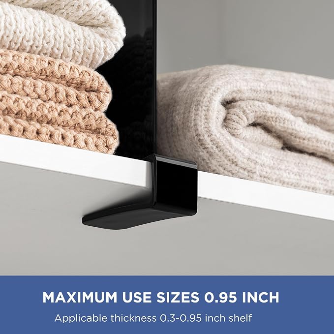 HBlife 6 Black Shelf Dividers, Vertical Purse Organizer for Closet Perfect for Sweater, Shirts, Handbags in Bedroom and Kitchen, Adjustable Acrylic Bookshelf for Organization - Image 4