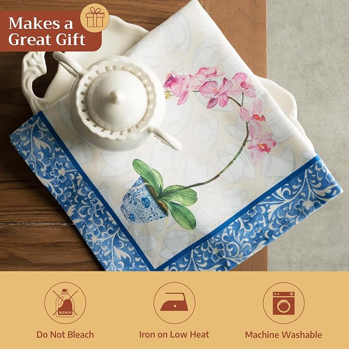Maison d' Hermine Cloth Napkins Set of 4 Reusable 100% Cotton (20" x 20") | Everyday Square Napkins Cloth Washable Dinner Party Wedding Restaurant Hotel Kitchen Spring Summer - Canton - Image 5