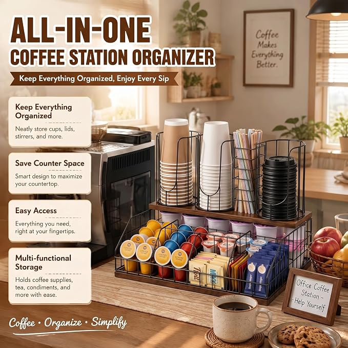 18oz Coffee Cup & Lid Dispenser with Base(4-grid, Color 8) - Image 5