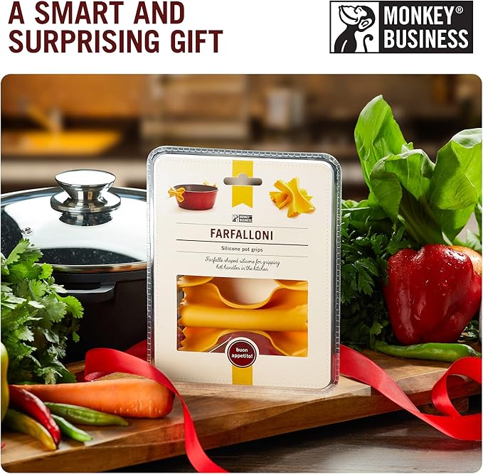 Monkey Business Farfalloni-Shaped Pot Holders – Mini Silicone Pinch Mitts | Fun Silicone Pot Gripper & Kitchen Gadget | Quirky Pasta-Inspired Kitchen Gadgets Collection - Image 5